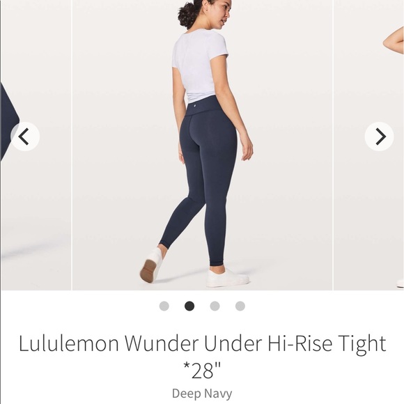 GUC Lululemon Wunder Under Hi-Rise Pants 28” Navy - Picture 12 of 13